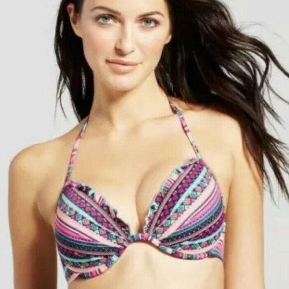 Shade & Shore Stripe Cabana Bikini Top - Picture 1 of 9
